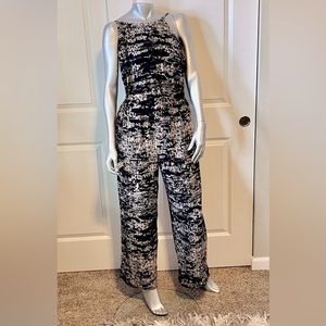 Large size- Jumpsuit  Brand J for Justify Black & Beige print
